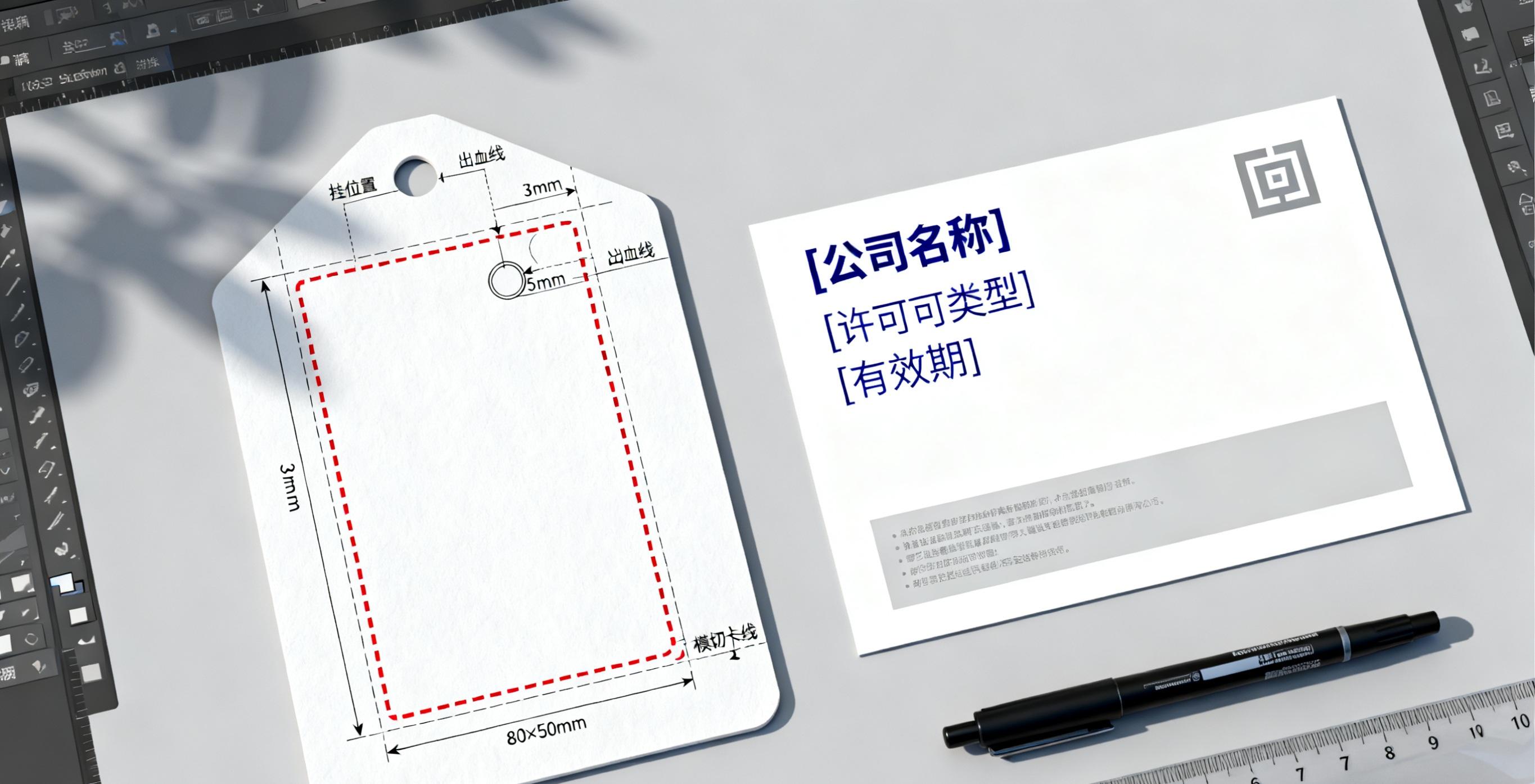 Hang tag dieline and template layout for printing